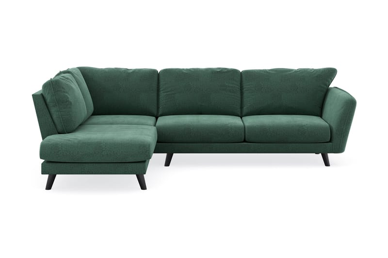 Trend Lyx 4-sits Vänstervänd L-formad Schäslongsoffa i Sammet - Mörkgrön - Möbler - Vardagsrum - Soffor - Divansoffa & schäslong