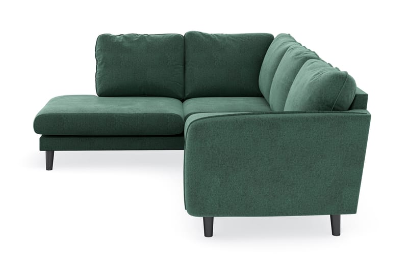 Trend Lyx 4-sits Vänstervänd L-formad Schäslongsoffa i Sammet - Mörkgrön - Möbler - Vardagsrum - Soffor - Divansoffa & schäslong