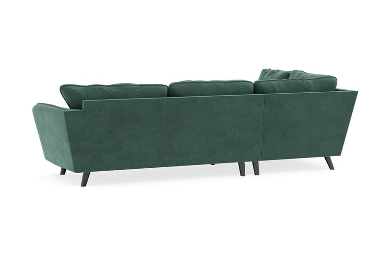 Trend Lyx 4-sits Vänstervänd L-formad Schäslongsoffa i Sammet - Mörkgrön - Möbler - Vardagsrum - Soffor - Divansoffa & schäslong