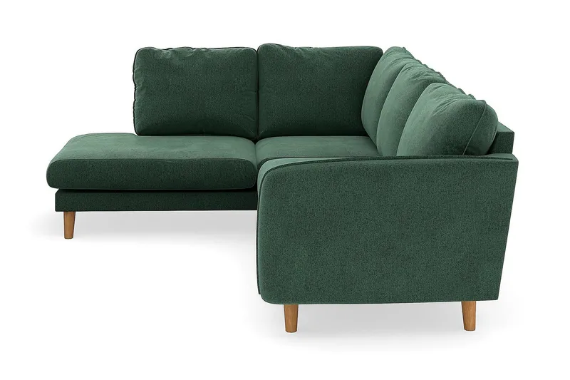 Trend Lyx 4-sits Vänstervänd L-formad Schäslongsoffa i Sammet - Mörkgrön - Möbler - Vardagsrum - Soffor - Divansoffa & schäslong