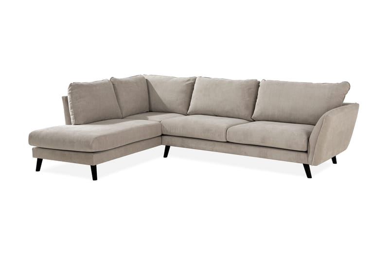Trend Lyx 4-sits Vänstervänd L-formad Schäslongsoffa i Tyg - Beige - Möbler - Vardagsrum - Soffor - Divansoffa & schäslong