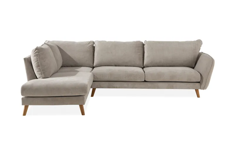 Trend Lyx 4-sits Vänstervänd L-formad Schäslongsoffa i Tyg - Beige - Möbler - Vardagsrum - Soffor - Divansoffa & schäslong
