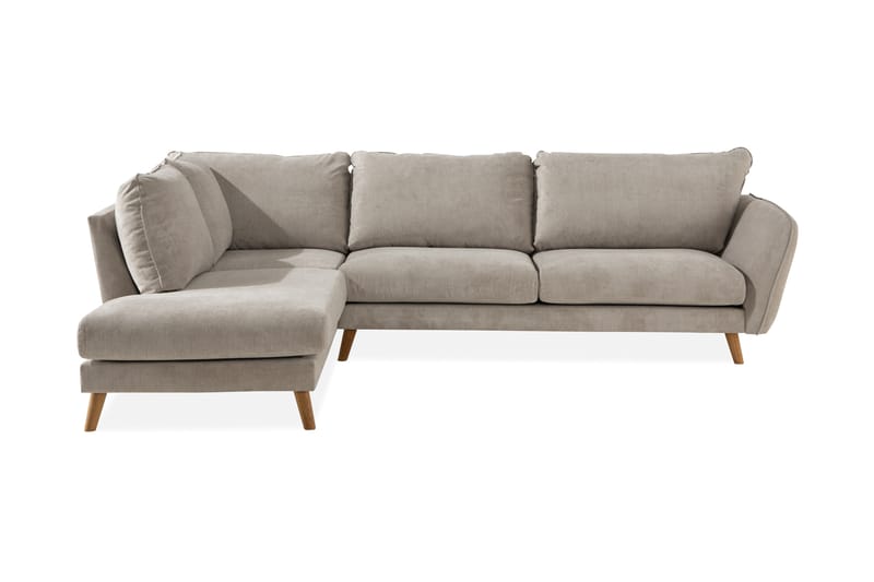 Trend Lyx 4-sits Vänstervänd L-formad Schäslongsoffa i Tyg - Beige - Möbler - Vardagsrum - Soffor - Divansoffa & schäslong