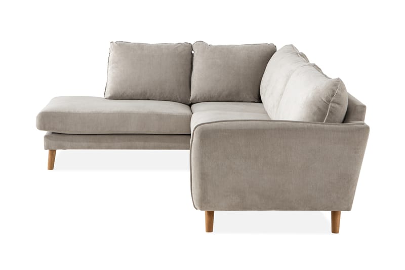 Trend Lyx 4-sits Vänstervänd L-formad Schäslongsoffa i Tyg - Beige - Möbler - Vardagsrum - Soffor - Divansoffa & schäslong