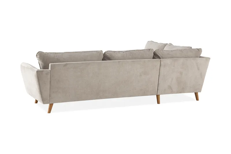 Trend Lyx 4-sits Vänstervänd L-formad Schäslongsoffa i Tyg - Beige - Möbler - Vardagsrum - Soffor - Divansoffa & schäslong