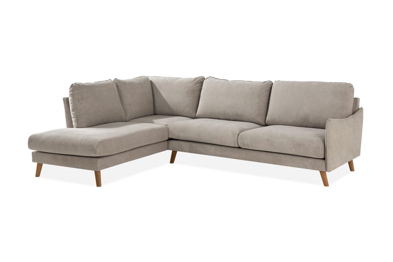 Trend Lyx 4-sits Vänstervänd L-formad Schäslongsoffa i Tyg - Beige - Möbler - Vardagsrum - Soffor - Divansoffa & schäslong
