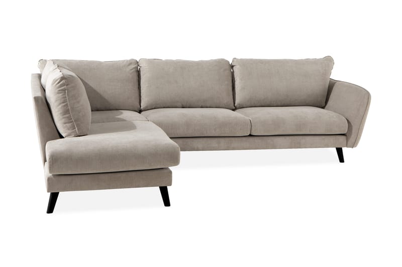 Trend Lyx 4-sits Vänstervänd L-formad Schäslongsoffa i Tyg - Beige - Möbler - Vardagsrum - Soffor - Divansoffa & schäslong