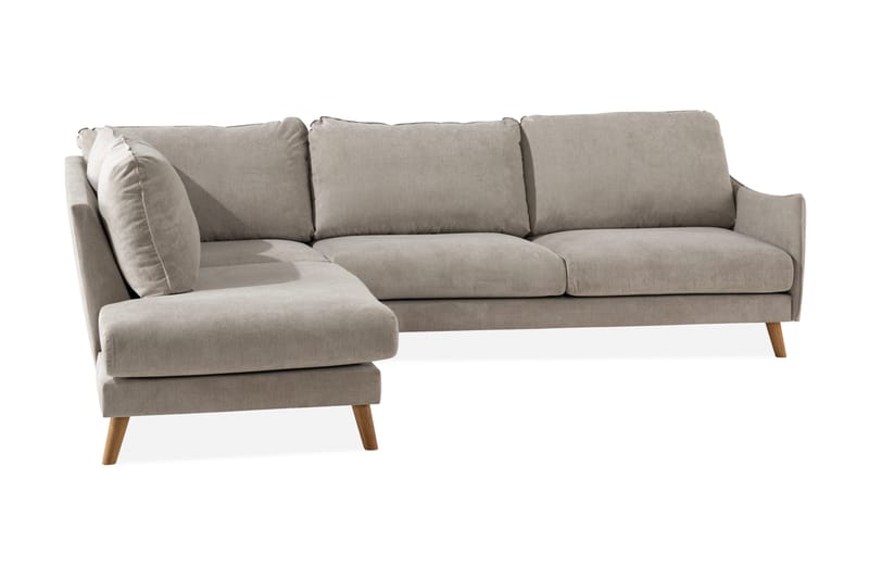 Trend Lyx 4-sits Vänstervänd L-formad Schäslongsoffa i Tyg - Beige - Möbler - Vardagsrum - Soffor - Divansoffa & schäslong