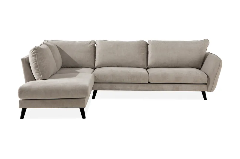 Trend Lyx 4-sits Vänstervänd L-formad Schäslongsoffa i Tyg, Beige