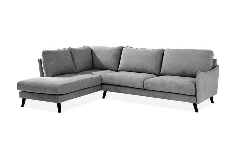 Trend Lyx 4-sits Vänstervänd L-formad Schäslongsoffa i Tyg - Grå - Möbler - Vardagsrum - Soffor - Divansoffa & schäslong