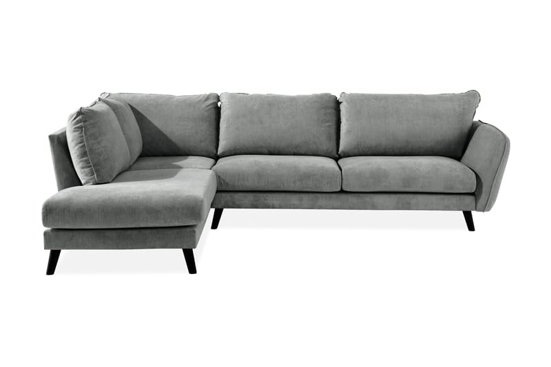 Trend Lyx 4-sits Vänstervänd L-formad Schäslongsoffa i Tyg - Grå - Möbler - Vardagsrum - Soffor - Divansoffa & schäslong