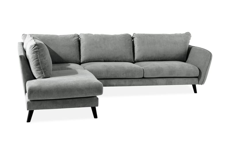 Trend Lyx 4-sits Vänstervänd L-formad Schäslongsoffa i Tyg - Grå - Möbler - Vardagsrum - Soffor - Divansoffa & schäslong
