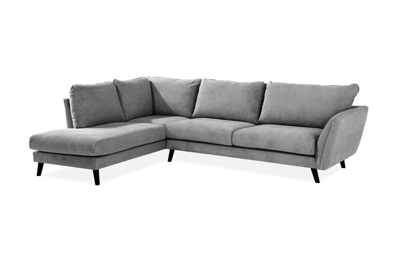 Trend Lyx 4-sits Vänstervänd L-formad Schäslongsoffa i Tyg - Grå - Möbler - Vardagsrum - Soffor - Divansoffa & schäslong