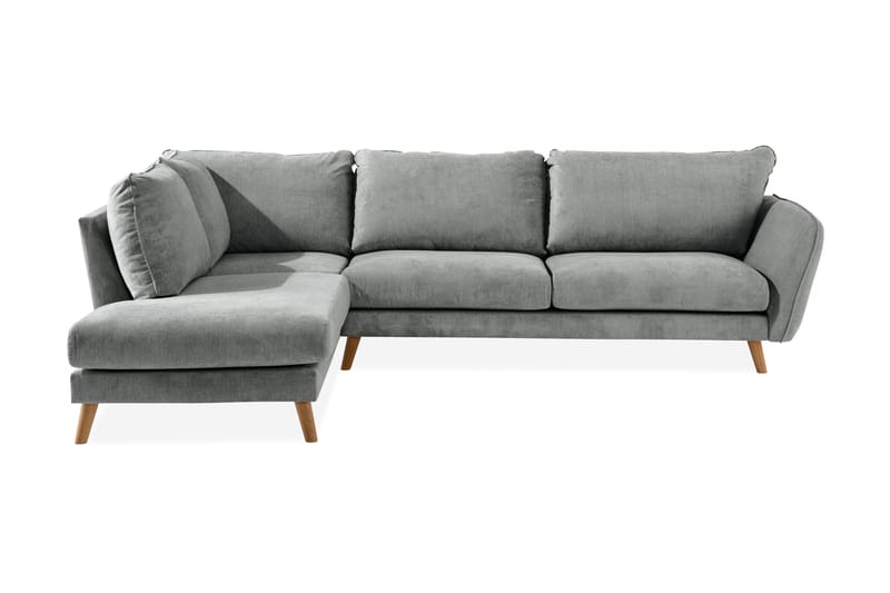 Trend Lyx 4-sits Vänstervänd L-formad Schäslongsoffa i Tyg - Grå - Möbler - Vardagsrum - Soffor - Divansoffa & schäslong