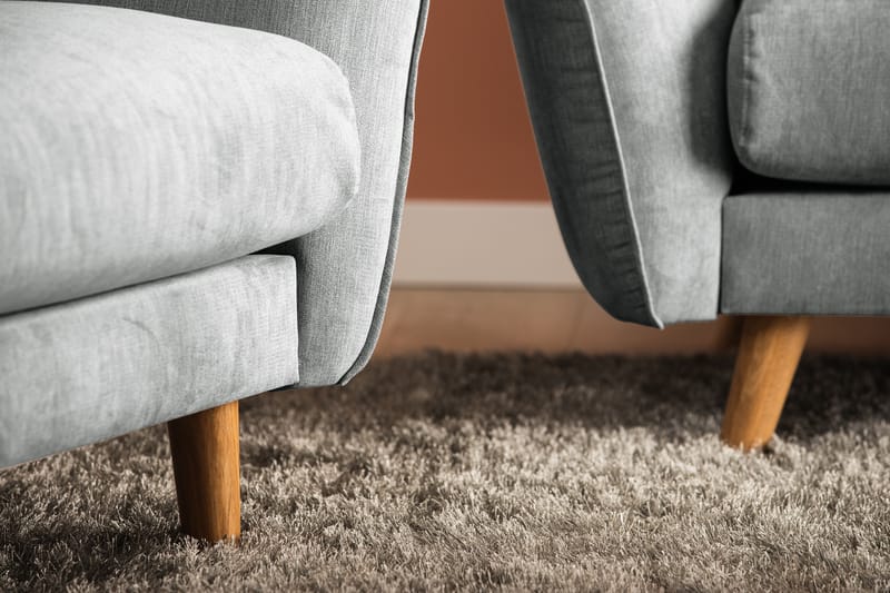 Trend Lyx 4-sits Vänstervänd L-formad Schäslongsoffa i Tyg - Grå - Möbler - Vardagsrum - Soffor - Divansoffa & schäslong