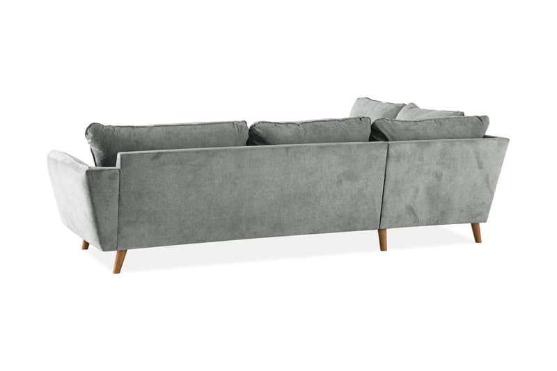 Trend Lyx 4-sits Vänstervänd L-formad Schäslongsoffa i Tyg - Grå - Möbler - Vardagsrum - Soffor - Divansoffa & schäslong