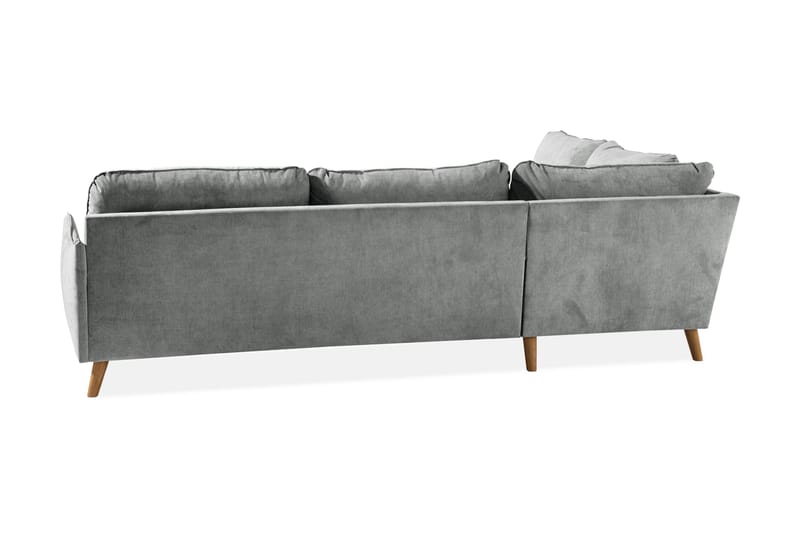 Trend Lyx 4-sits Vänstervänd L-formad Schäslongsoffa i Tyg - Grå - Möbler - Vardagsrum - Soffor - Divansoffa & schäslong