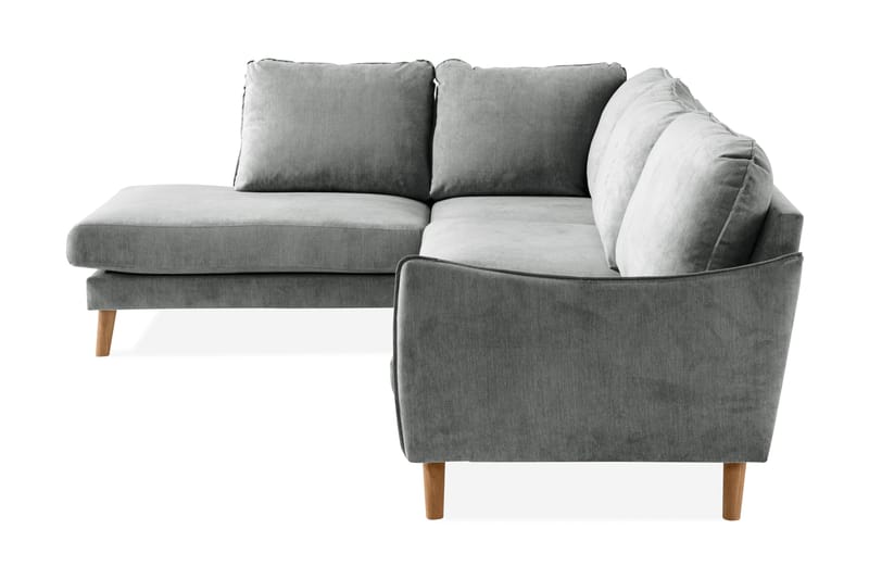 Trend Lyx 4-sits Vänstervänd L-formad Schäslongsoffa i Tyg - Grå - Möbler - Vardagsrum - Soffor - Divansoffa & schäslong