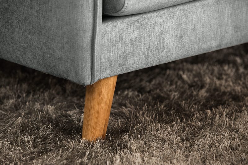 Trend Lyx 4-sits Vänstervänd L-formad Schäslongsoffa i Tyg - Grå - Möbler - Vardagsrum - Soffor - Divansoffa & schäslong