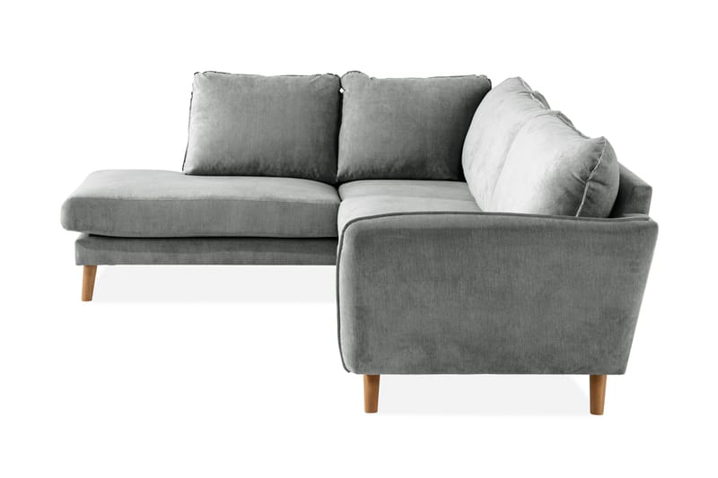 Trend Lyx 4-sits Vänstervänd L-formad Schäslongsoffa i Tyg - Grå - Möbler - Vardagsrum - Soffor - Divansoffa & schäslong
