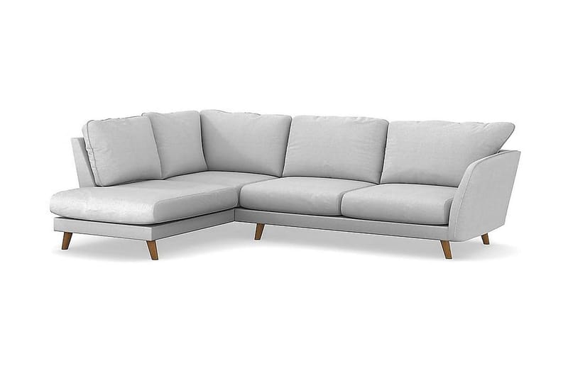 Trend Lyx 4-sits Vänstervänd L-formad Schäslongsoffa i Tyg - Ljusgrå - Möbler - Vardagsrum - Soffor - Divansoffa & schäslong