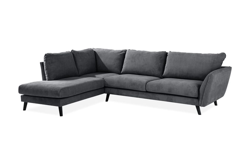 Trend Lyx 4-sits Vänstervänd L-formad Schäslongsoffa i Tyg - Mörkgrå - Möbler - Vardagsrum - Soffor - Divansoffa & schäslong