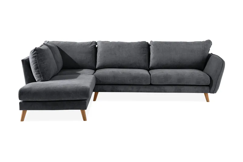 Trend Lyx 4-sits Vänstervänd L-formad Schäslongsoffa i Tyg - Mörkgrå - Möbler - Vardagsrum - Soffor - Divansoffa & schäslong