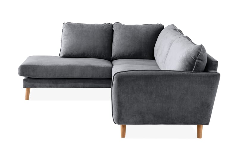 Trend Lyx 4-sits Vänstervänd L-formad Schäslongsoffa i Tyg - Mörkgrå - Möbler - Vardagsrum - Soffor - Divansoffa & schäslong