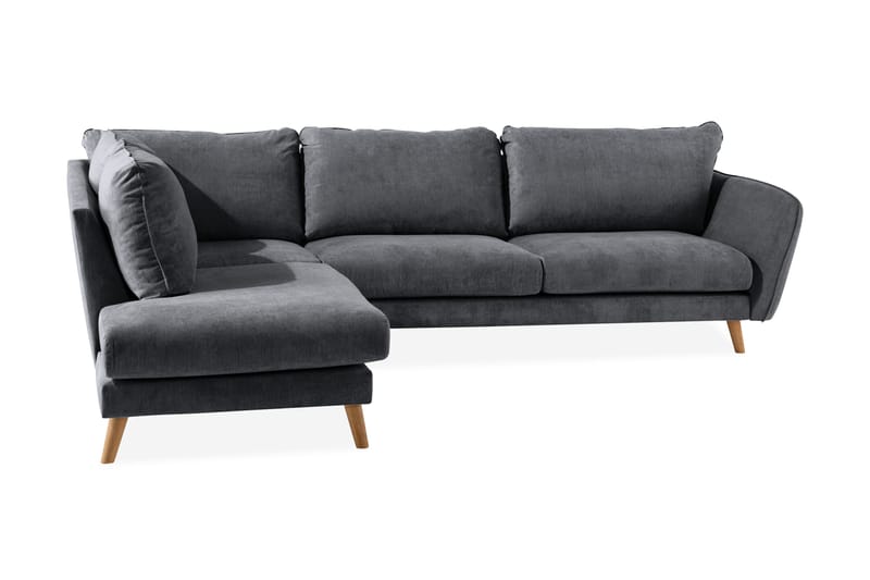 Trend Lyx 4-sits Vänstervänd L-formad Schäslongsoffa i Tyg - Mörkgrå - Möbler - Vardagsrum - Soffor - Divansoffa & schäslong