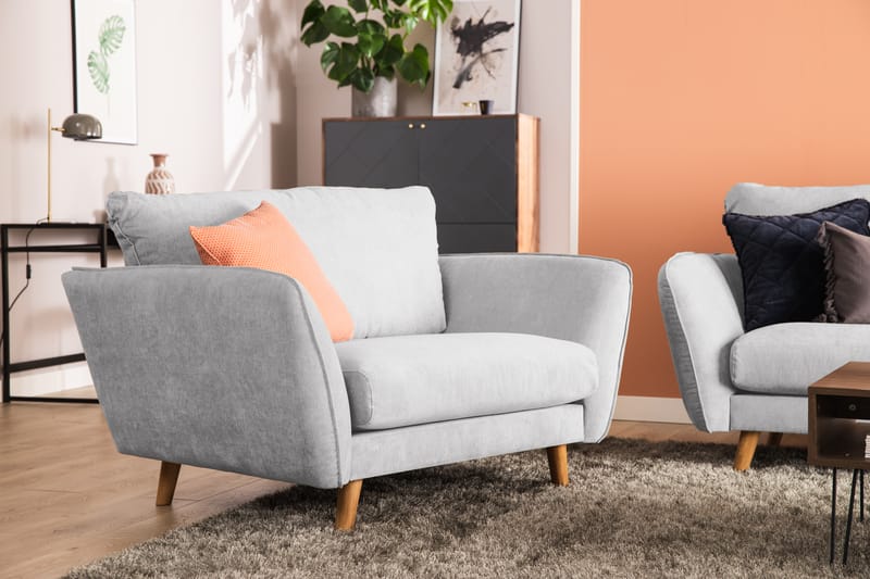 Trend Lyx Schäslongsoffa Höger - Ljusgrå/Ek - Möbler - Vardagsrum - Soffor - Divansoffa & schäslong