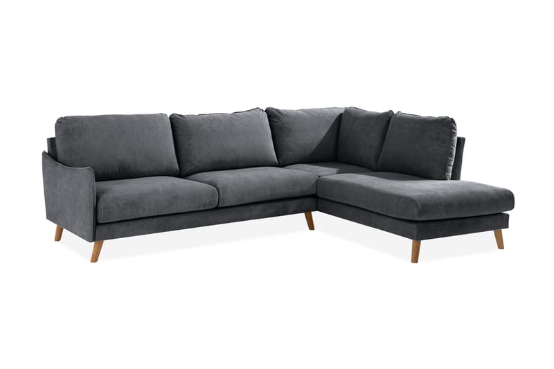 Trend Lyx Schäslongsoffa Höger - Mörkgrå/Ek - Möbler - Vardagsrum - Soffor - Divansoffa & schäslong