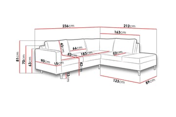Truro 8-sits Soffa Höger - Svart - Möbler - Vardagsrum - Soffor - Divansoffa & schäslong