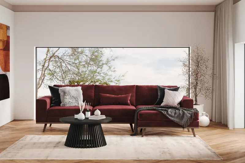 TULSA Divansoffa Lila Röd - Möbler - Furniturebox