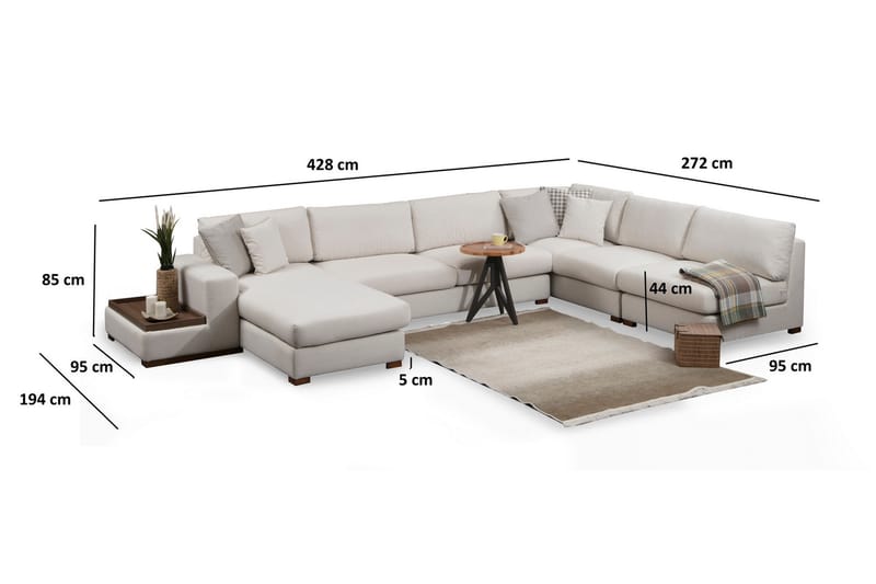 TUREGANO Divansoffa Beige - Möbler - Vardagsrum - Soffor - Divansoffa & schäslong