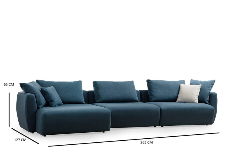 Viimse 3-sits Vänstervänd Divansoffa med Schäslong 365 cm i Tyg - Blå - Möbler - Vardagsrum - Soffor - Divansoffa & schäslong