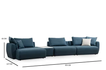 Viimse Soffa m. Divan 3-sits - Blå - Möbler - Vardagsrum - Soffor - Divansoffa & schäslong