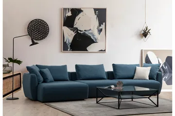 Viimse Soffa m. Divan 3-sits - Blå - Möbler - Vardagsrum - Soffor - Divansoffa & schäslong