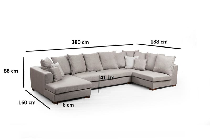 VILLAMORICO Divansoffa Beige - Möbler - Vardagsrum - Soffor - Divansoffa & schäslong