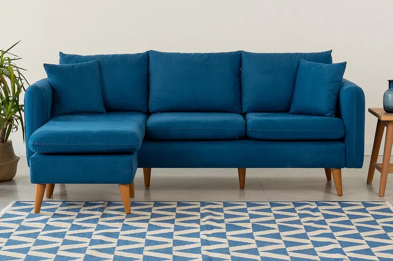 Wardenburg Divansoffa Vänster - Blå - Möbler - Vardagsrum - Soffor - Divansoffa & schäslong