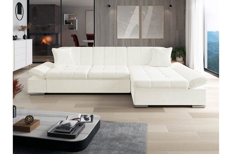 Djerra Soffa med Divan 3-sits - Vit - Möbler - Vardagsrum - Soffor - Divansoffa & schäslong