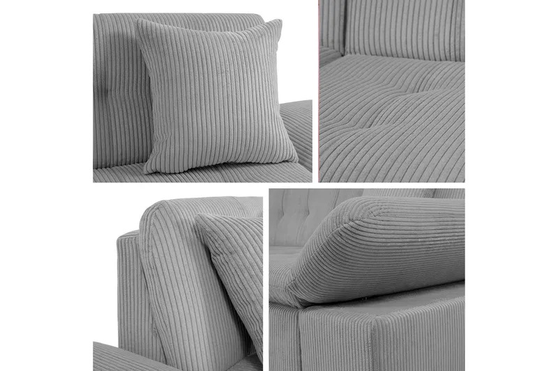 Djerra Soffa med Divan 3-sits - Vit/Mörkgrå/Röd - Möbler - Vardagsrum - Soffor - Skinnsoffor