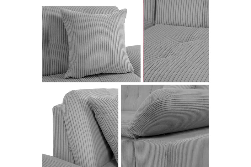 Djerra Soffa med Divan 3-sits - Vit/Mörkgrå/Röd - Möbler - Vardagsrum - Soffor - Skinnsoffor