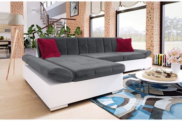 Djerra Soffa med Divan 3-sits - Vit/Mörkgrå/Röd - Möbler - Vardagsrum - Soffor - Skinnsoffor