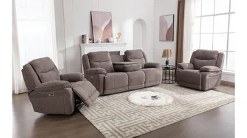 Drevia Reclinersoffa 3-sits Elektrisk - Mullvadsfärgat - Möbler - Vardagsrum - Soffor - Reclinersoffor & Biosoffor
