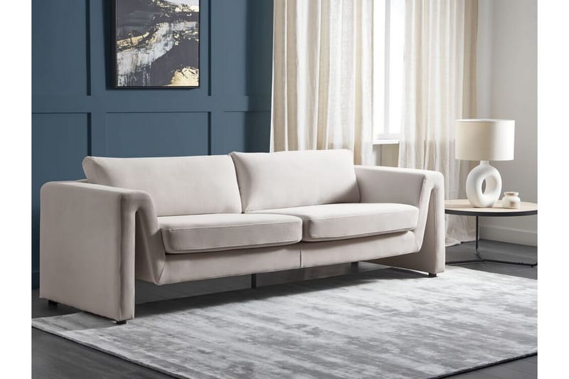 Durran Soffa 3-sits - Beige/Svart - Möbler - Vardagsrum - Soffor - Sammetssoffor