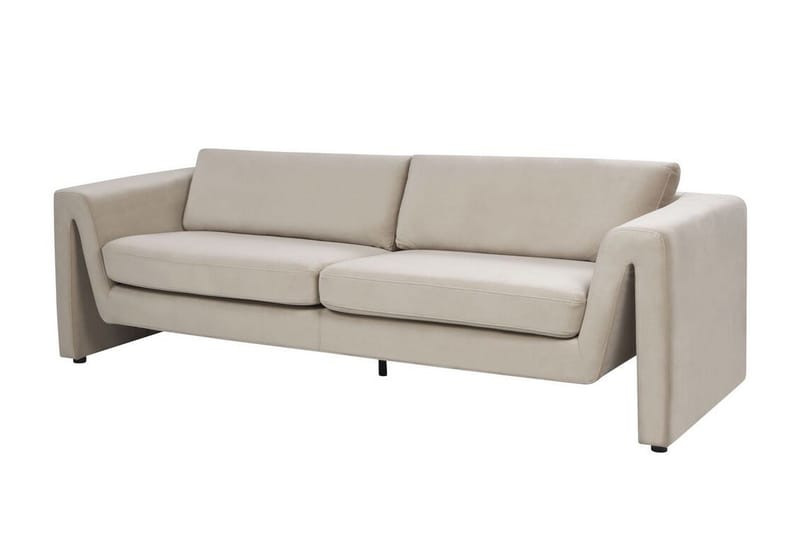 Durran Soffa 3-sits - Taupe/Svart - Möbler - Vardagsrum - Soffor - Sammetssoffor