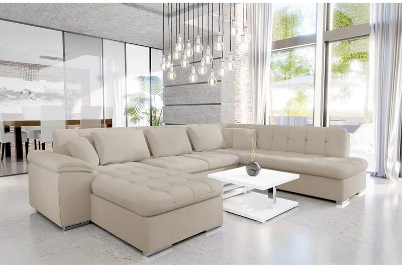 Dynir Soffa med Divan och Schäslong 4-sits - Beige - Möbler - Vardagsrum - Soffor - U-soffor