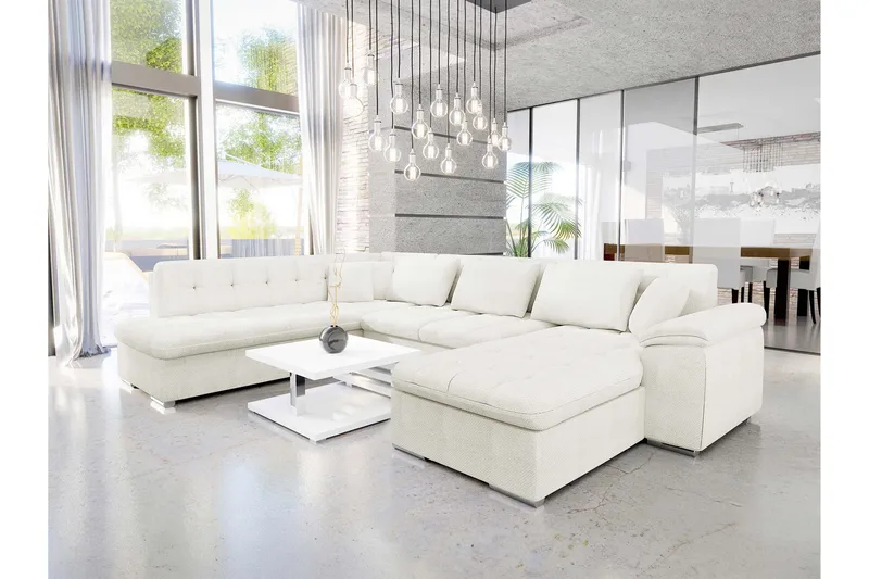 Dynir Soffa med Divan och Schäslong 4-sits - Vit - Möbler - Vardagsrum - Soffor - U-soffor