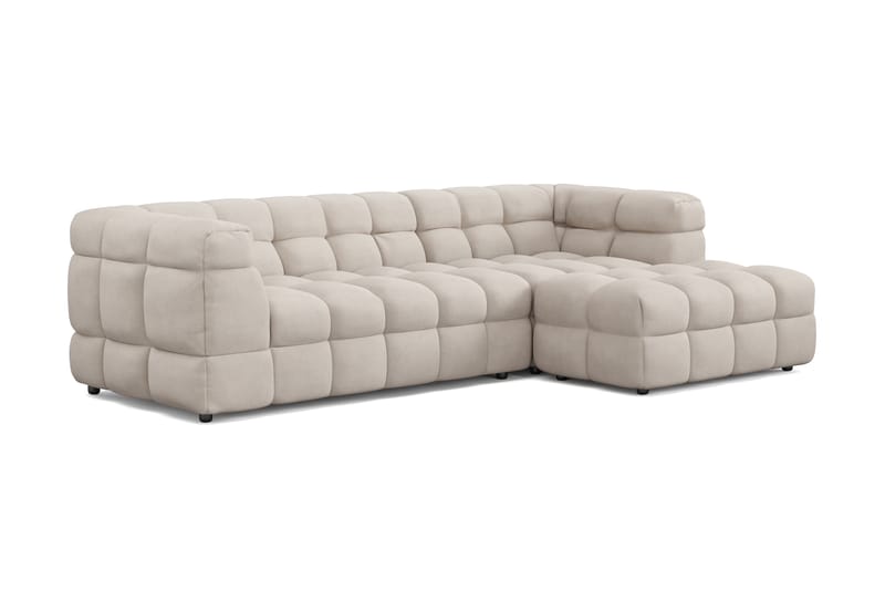 Elise 3-sits Bubblig Soffa med Divan Höger - Beige - Möbler - Vardagsrum - Soffor - Divansoffa & schäslong