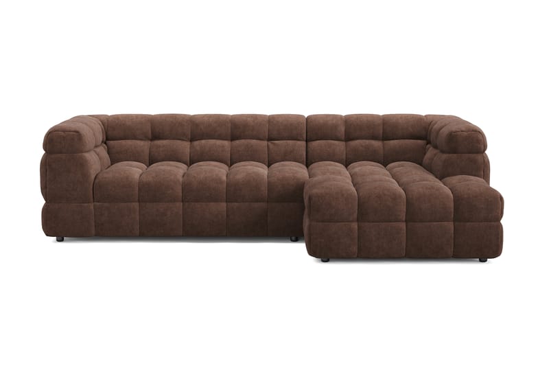 Elise 3-sits Bubblig Soffa med Divan Höger - Brun - Möbler - Vardagsrum - Soffor - Divansoffa & schäslong